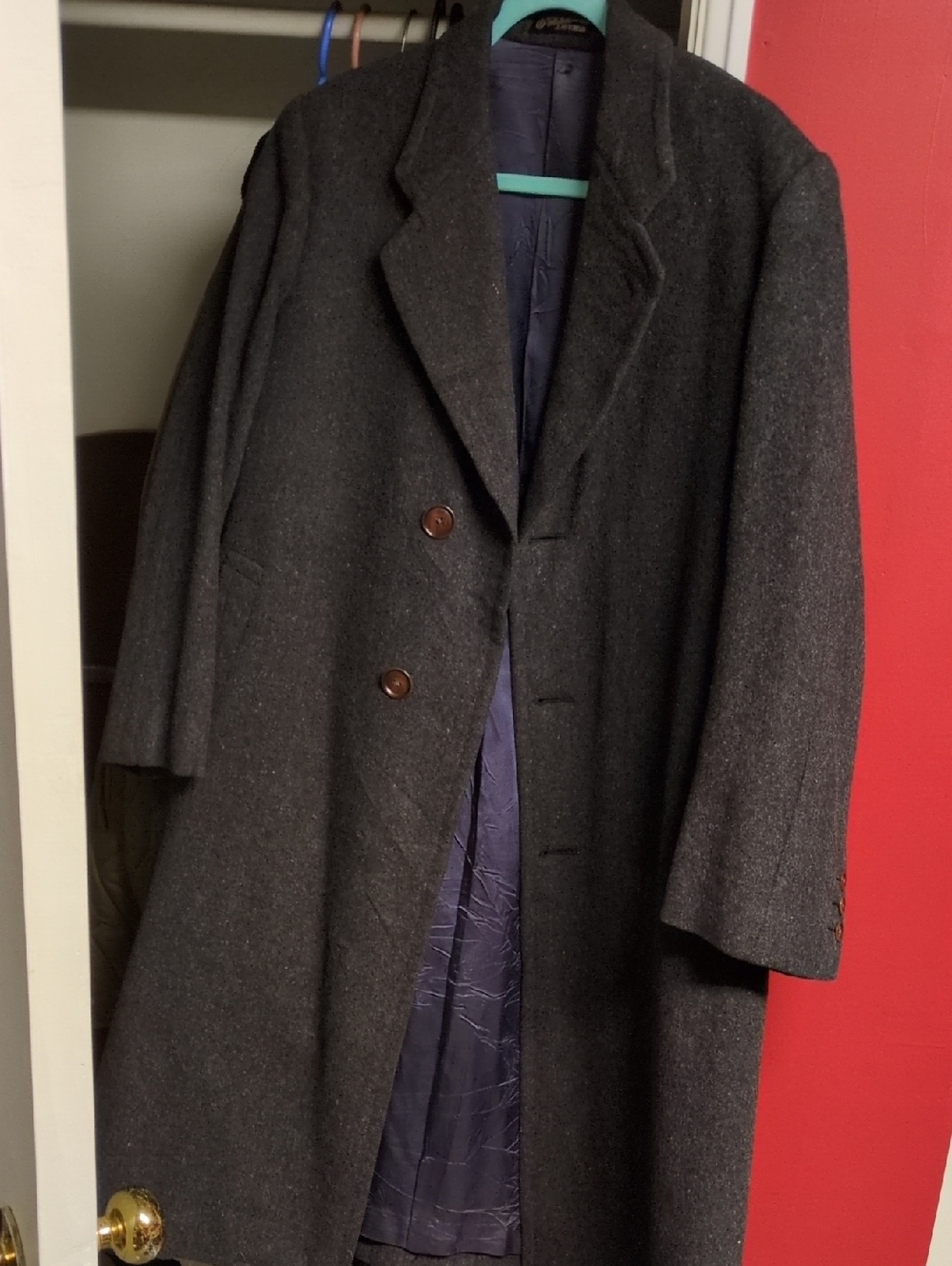 Vintage Bespoke Wool Overcoat - Tailor Ueda Kobe Japan - Charcoal Grey -